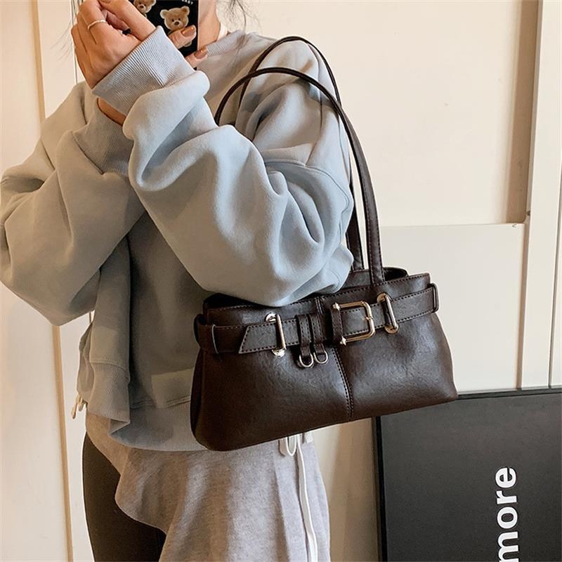 High Quality Retro Versatile Women'S Shoulder Tote Bag Underarm Bag  Handbag Large Capacity Commuter Bag Girl Purse Gift