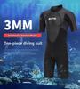 Traje de neopreno de manga corta para hombre de 3 mm: Protección Solar, Calidez, Traje de Surf y Buceo - Talla Mediana/Grande