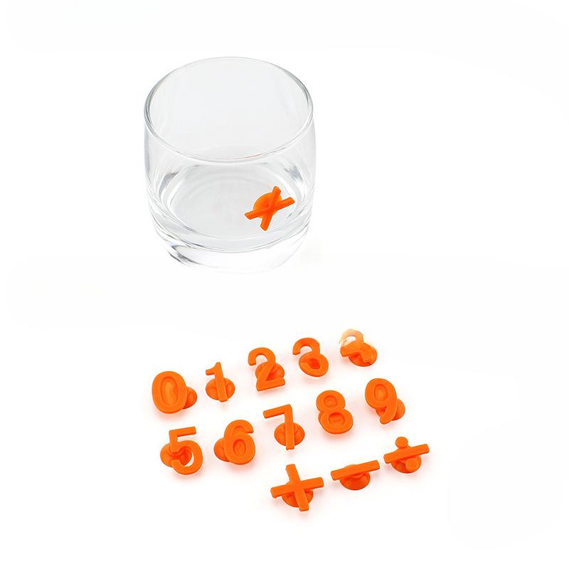 Glow-in-the-dark Silicone Wine Glass Label Suction Cups Digital Wine Label Wine Glasses Distinguish Pasted Bar Hotel Night Scene