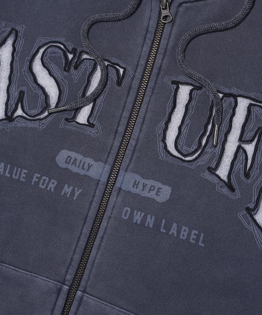 Annoyed A-Stuff Pigment Zip-Up Hoodie Lp3Tu643_Dark Grey
