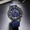 New Casual Men's Quartz Watch – Retro Sports Design with Silicone Strap, Black and Blue