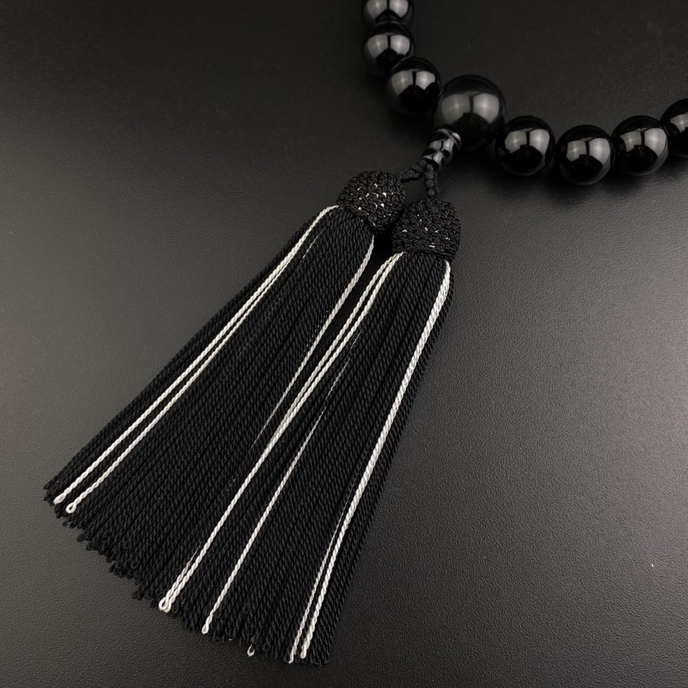 WONDERFUL LOTUS Myo Lotus Flower Prayer Beads for Black and 22 Pure Silk Prayer Beads Bag Informal Prayer Prayer Memorial Suitable for All Sects Black