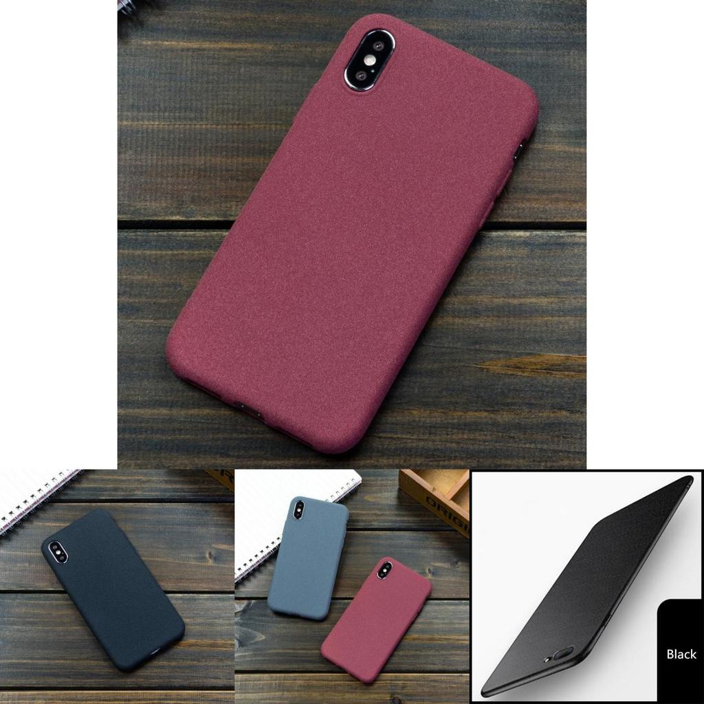 8 Iphone For 7 6 X Plus Shockproof Thin Soft Tpu Sandstone Matte Back Case Cover