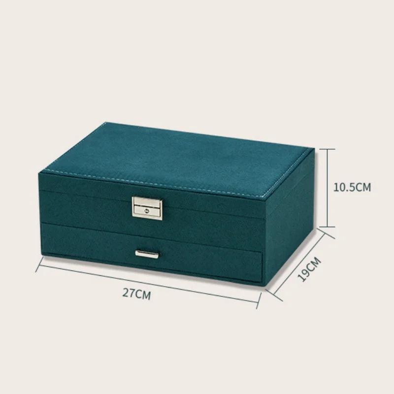 Multi Layer Flannel Jewelry Storage Box and Lock Drawer Earrings Gift Box Jewelry Display Box