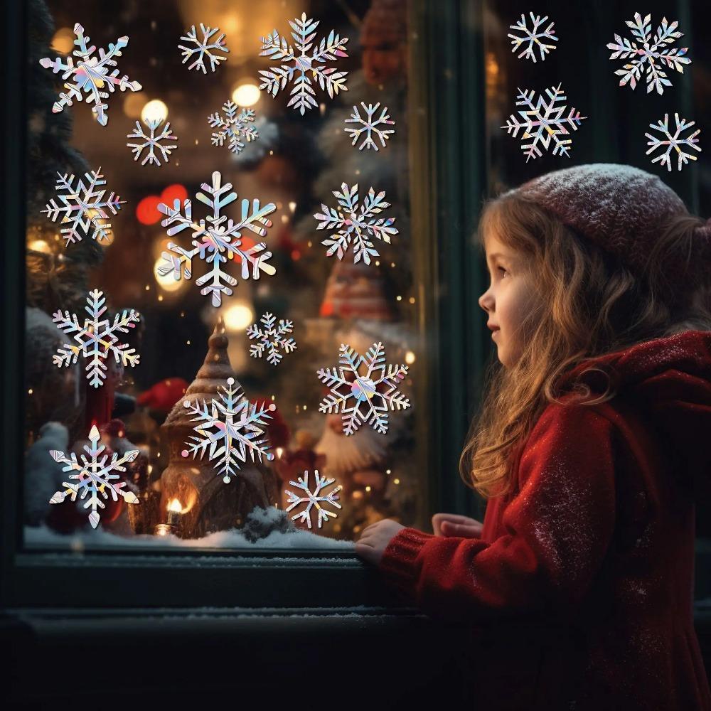 Christmas Windows Rainbow Prism Stickers Rainbow Film for Window Glass Clings Static Removable Suncatcher Decal Sticker