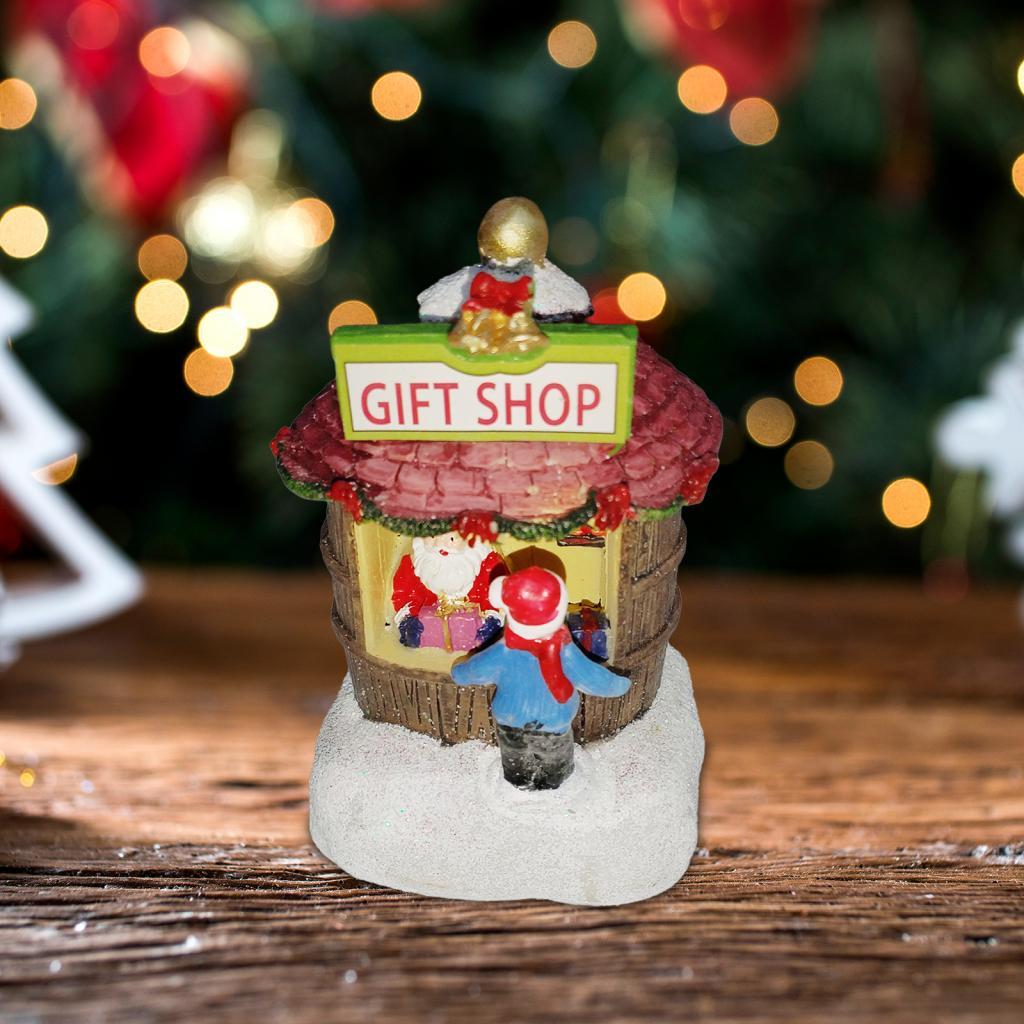 

Christmas Glowing House Xmas Ornament Micro Landscape Building Light up Holiday House for Home Table Living Room Decor Gift
