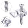 20/40 Pezzi Clip di Montaggio Specchio Clip Porta Specchio in Plastica Trasparente Clip di Montaggio a Sospensione per Specchio con Vite Ferramenta da Parete