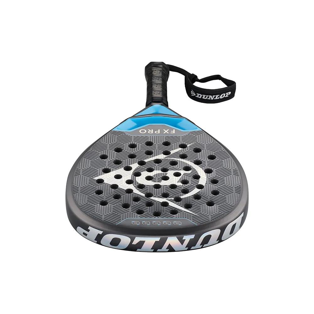 Dunlop FX Pro Padel Racket 370g Gun Metal/Cyan/Metallic Silver
