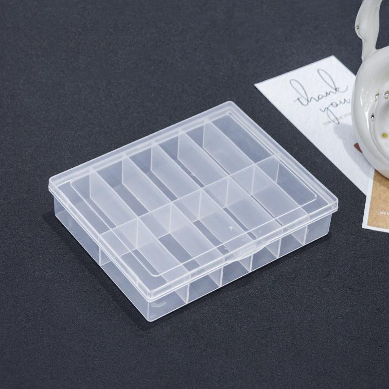 12 Grids Transparent Empty Nail Foils Storage Box Plastic Jewelry Beads Gems  False Nail Art Tips Box Case Organizer