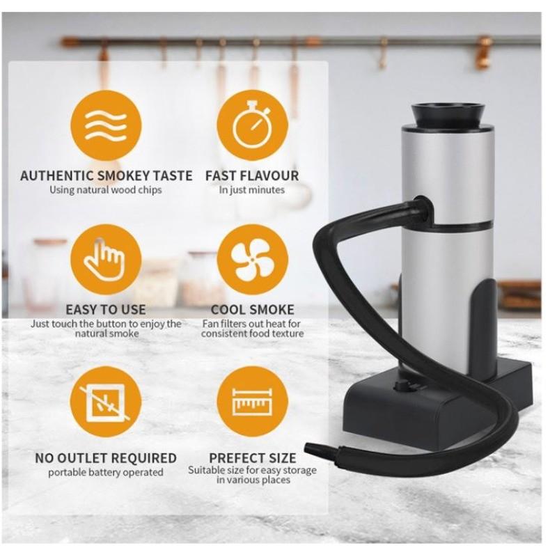 Adjustable Smoke Infuser Portable Handheld Smoking Gun Food Smoker Meat Cocktail Food Drinks Kitchen Tools Set