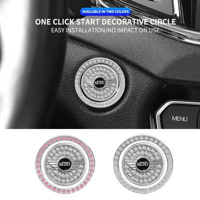 Car One-Click Start Stop Engine Rhinestone Ring Circle Trims Protective Cover For Mini Cooper R50 R52 R53 R55 R56 R57 R58 R59 Ksgbw33