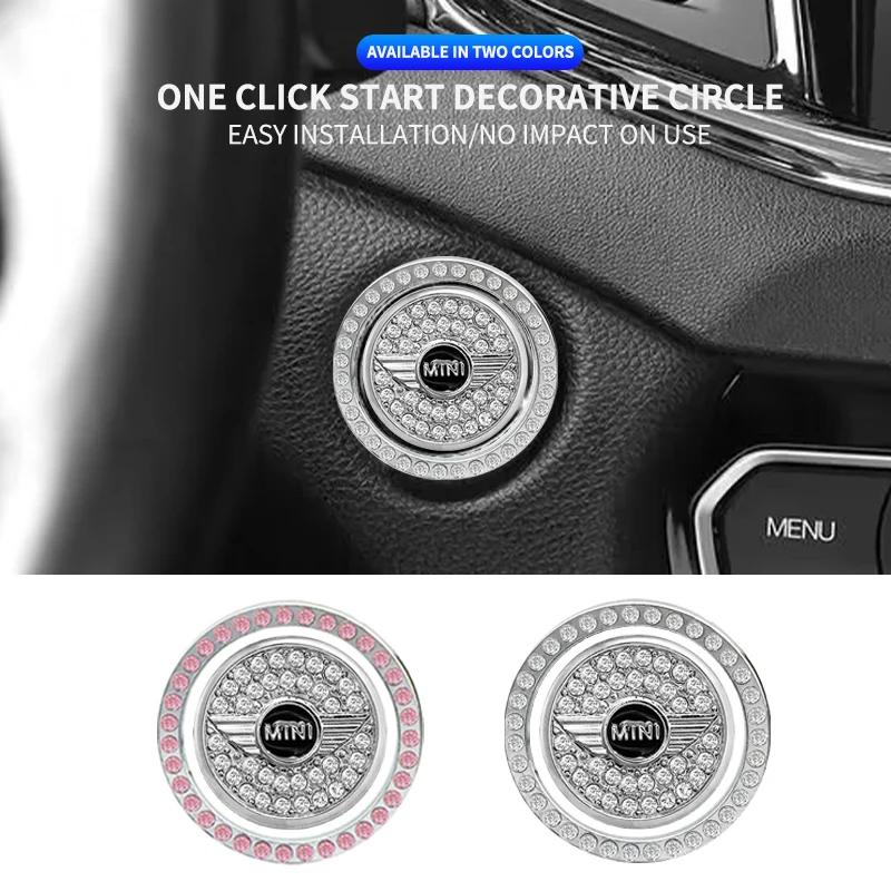 Car One-Click Start Stop Engine Rhinestone Ring Circle Trims Protective Cover For Mini Cooper R50 R52 R53 R55 R56 R57 R58 R59 Fpvcm00