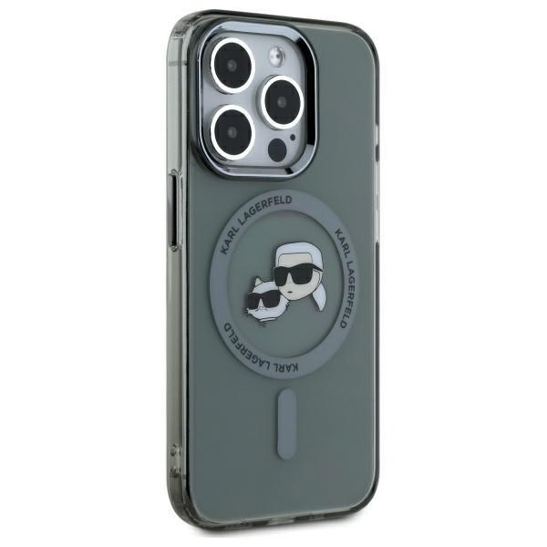 Karl Lagerfeld Klhmp15Xhlskck Iphone 15  Pro Max 6.7 Czarny/Black Hardcase Iml Metal Karl&Choupette Head Magsafe