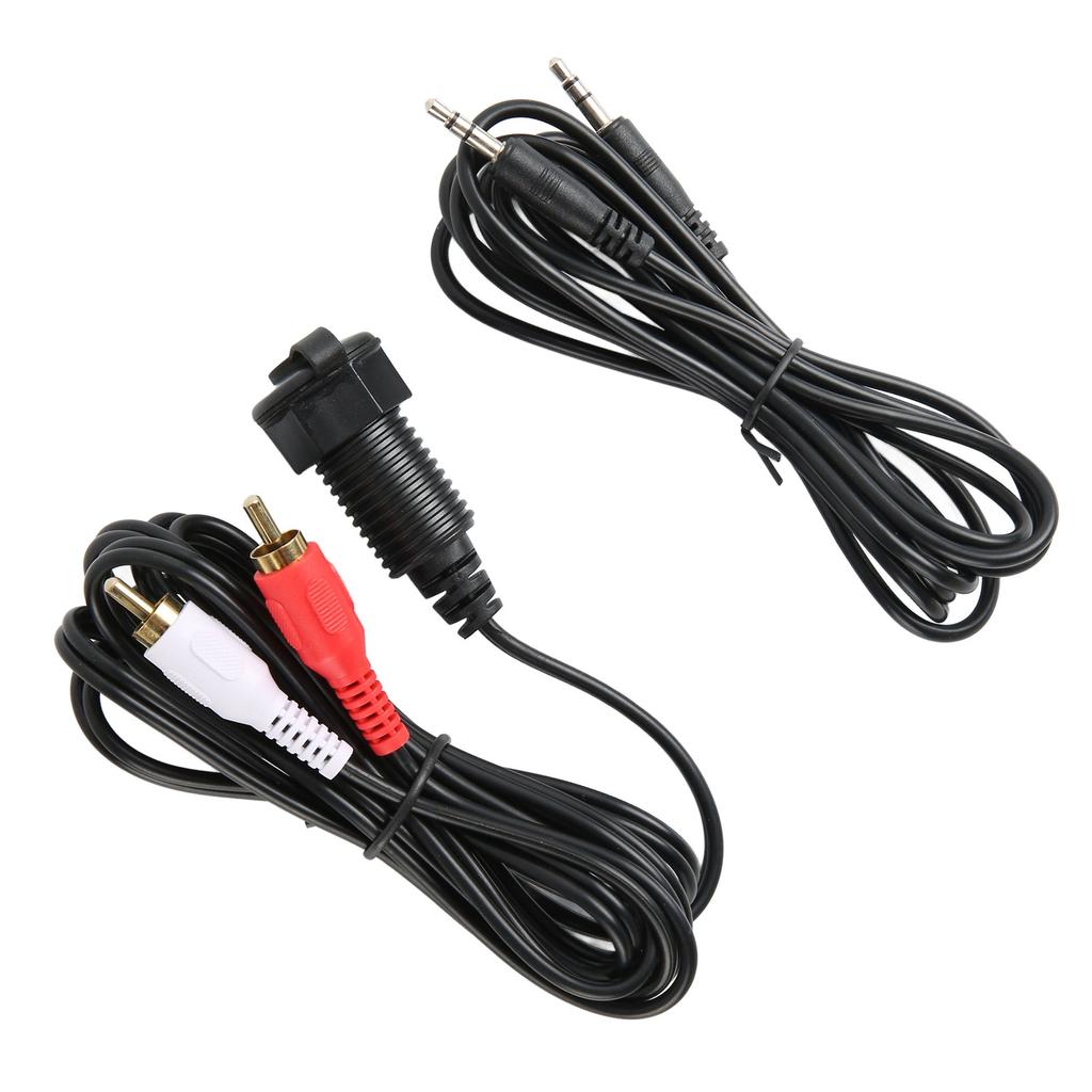 2m6.56ft AUX Panel Mount Cable 3.5mm to 3RCA Dashboard Panel Flush Mount Cable for Car Boat