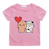 Cute Panda Bear Bubu Dudu T-shirt Love Balloon Cartoon Tshirts Kawaii Kids Boys Girls Top Cotton Short Sleeve Children Tee