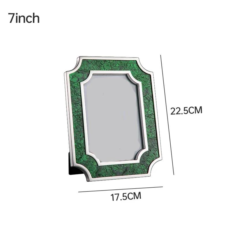 Emerald Marble Picture Frames Light Luxury Bedroom Decoration Colored Marble Picture Frame Modern Home Wedding Photos Frames