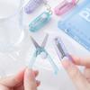 Mini Transparent Scissor Portable Fold Type Clear Color Safe Cutter Stainless Steel Blade Utility Knife for Paper