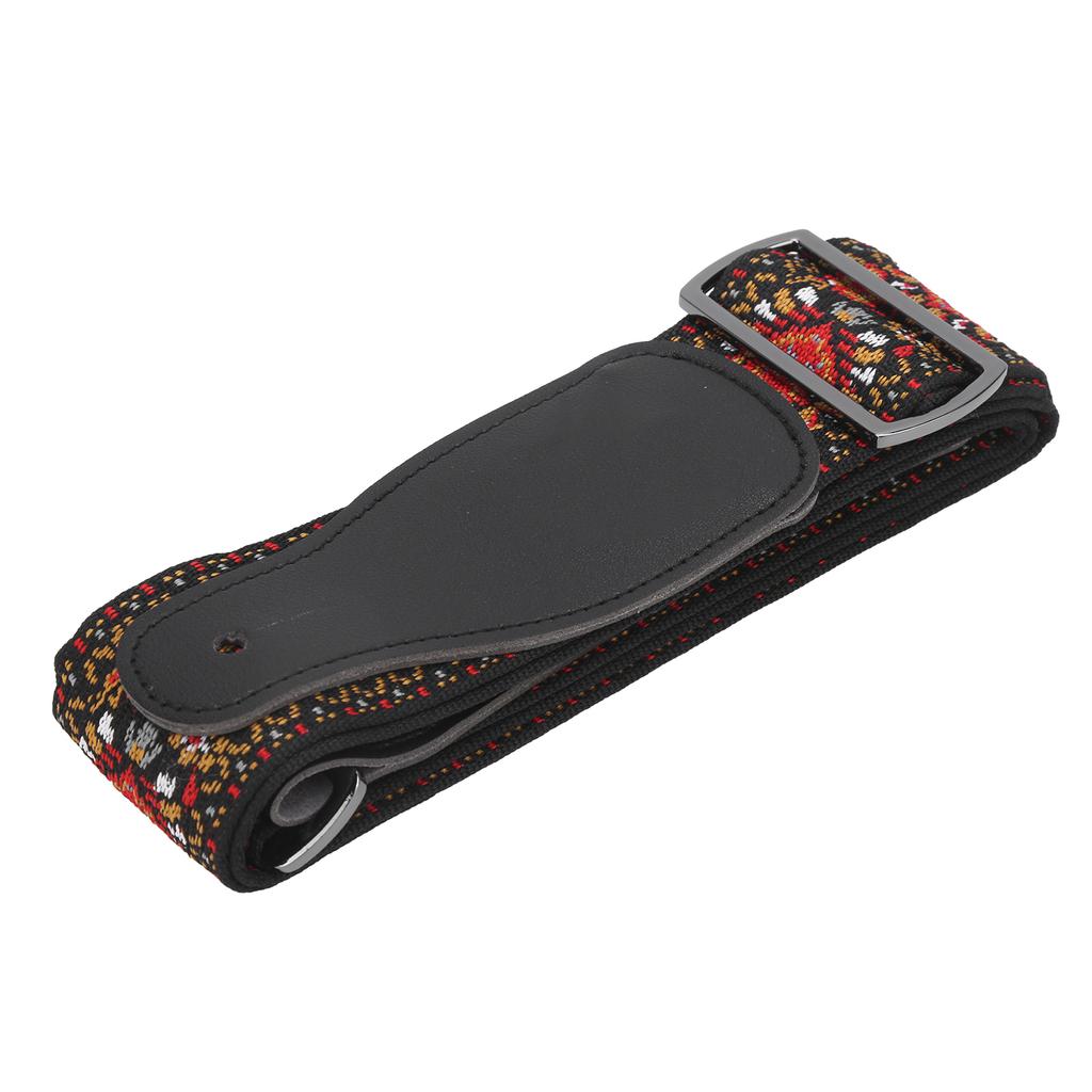 Guitar Strap Shoulder Embroidery Grain Leather   Accessory for Acoustic Electric Folk