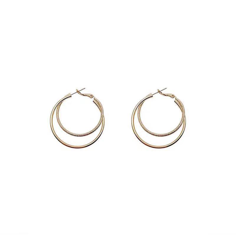 Trendy Double Circle Large Earrings for Women - Stylish 2024 Ear Jewelry