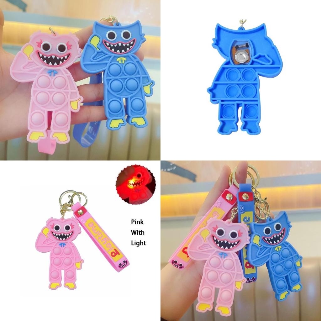 Süßes und sicheres Poppy Playtime Huggy Wuggy Schlüsselanhänger-Spielzeug mit LED-Licht, perfekt für Kinder und Erwachsene