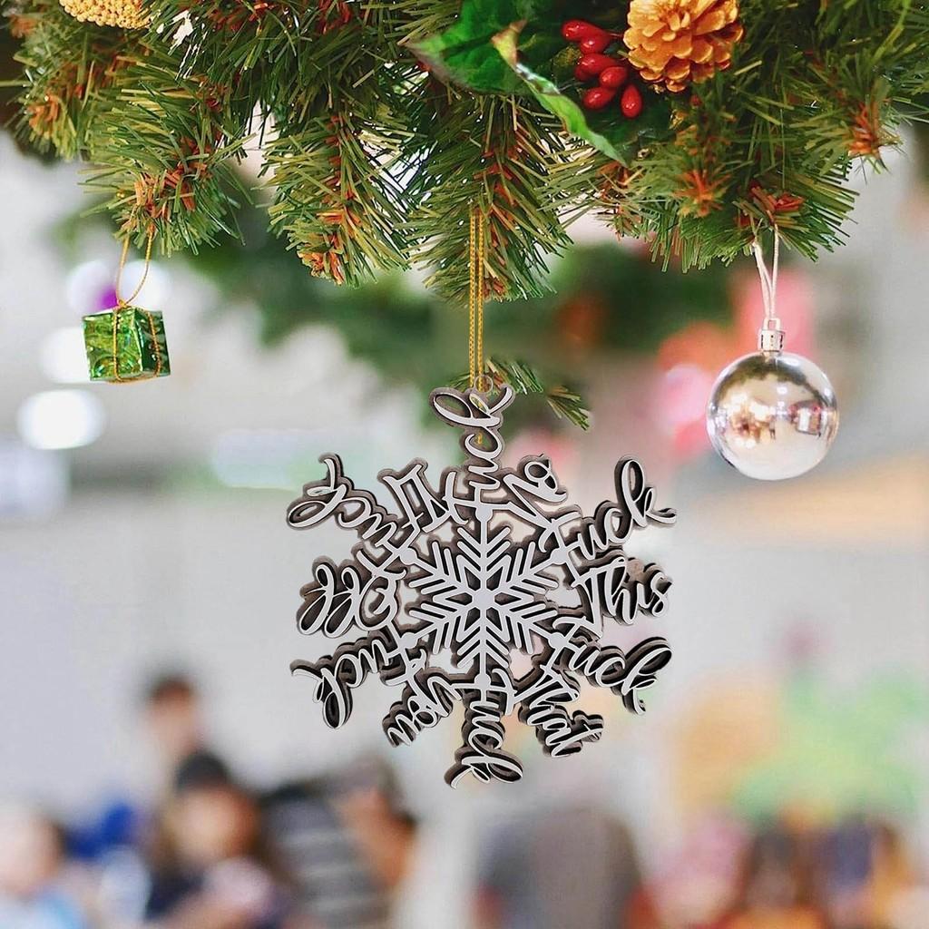 Acrylic Christmas Tree Snowflake Ornament Decorative Pendant With Cartoon Style For Home Decoration