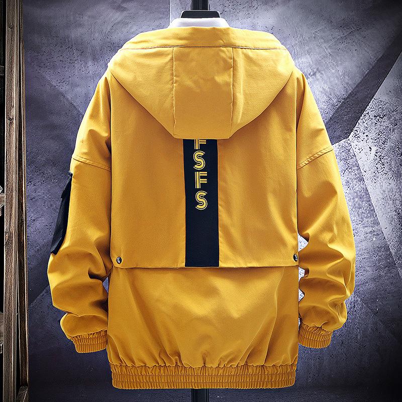 Ανδρικό Μπουφάν Άνοιξη και Φθινόπωρο Λεπτό Μοντέρνο Επώνυμο Μπουφάν με Κουκούλα Εφηβικό Φαρδύ Φοιτητικό Ανδρικό Ρούχο