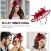 Totority Cocktail-Teeparty Fascinator Hut für Damen Vintage Mini-Zylinderhut Bordeauxfarbenes Netz-Kopfstück Elegantes Accessoire für Hochzeiten und Besondere