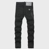 2024 Punk-Style Schwarze Bestickte Slim Stretch Herren Skinny Jeans