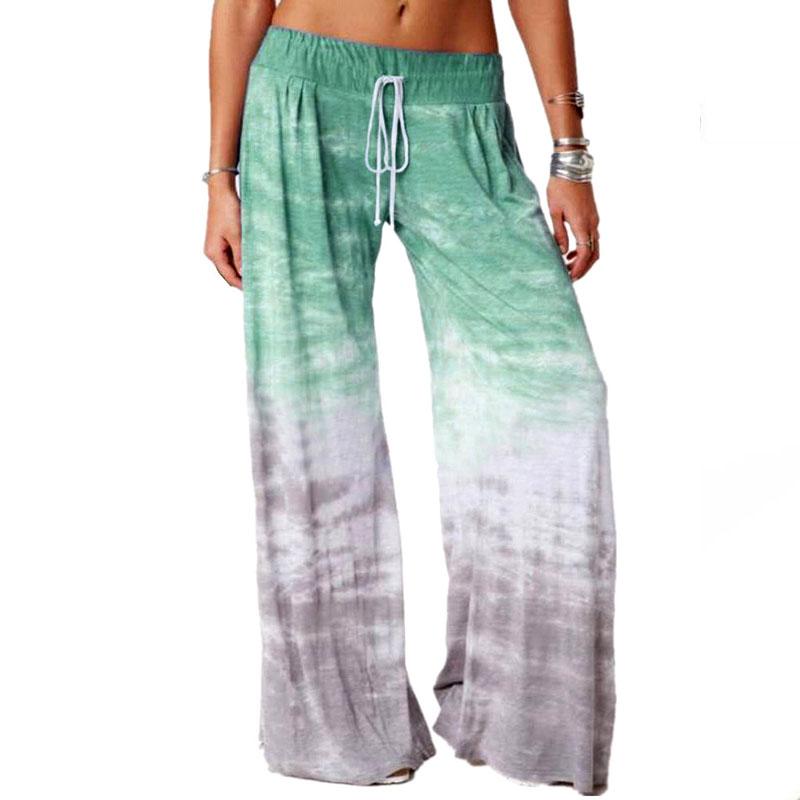 Women's Pants Loose Casual Comfortable Gradient Color Printing Yoga Wide Leg Pant Sports Pants