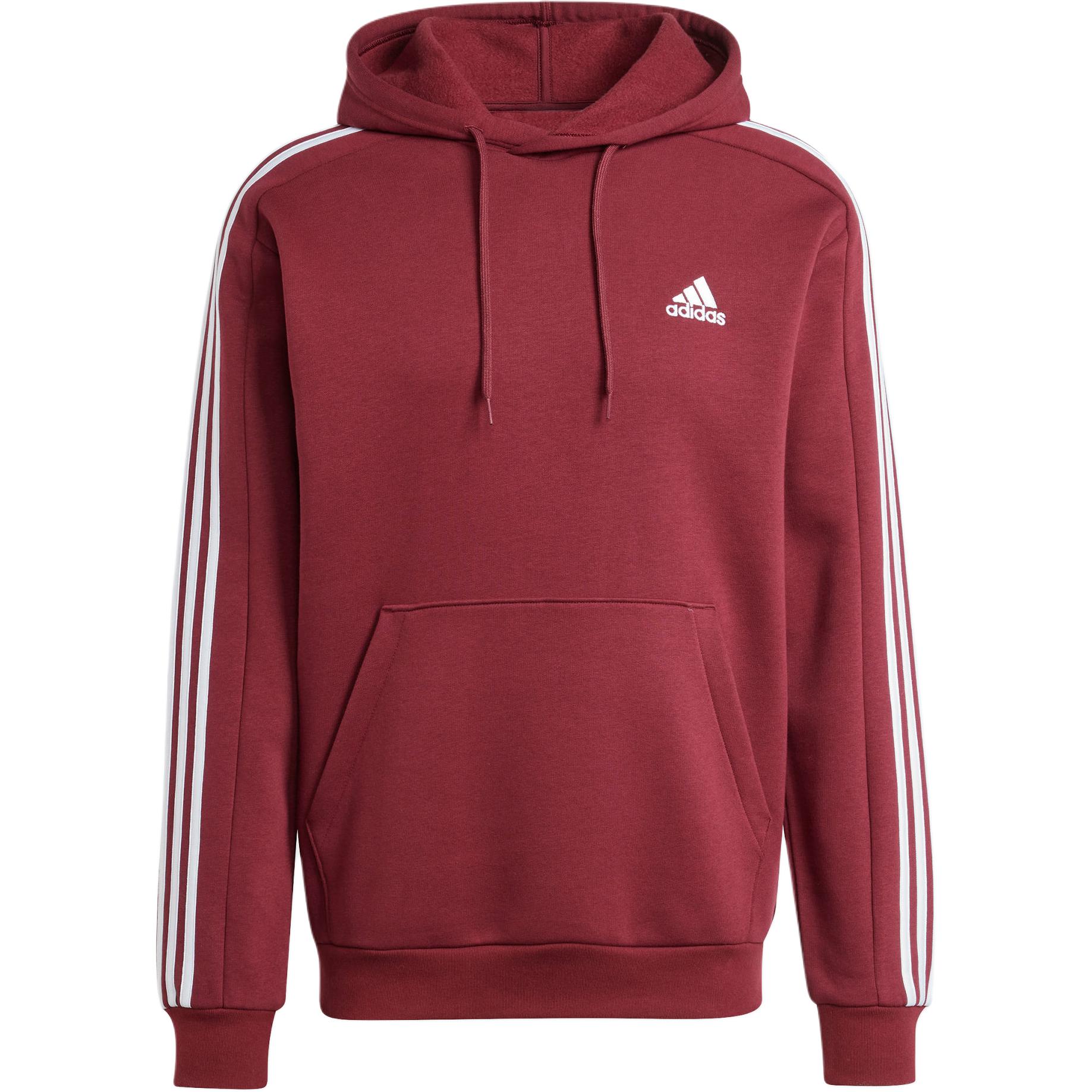 adidas Essentials Fleece 3-Stripes Hoodie Claret JG5949 2XL