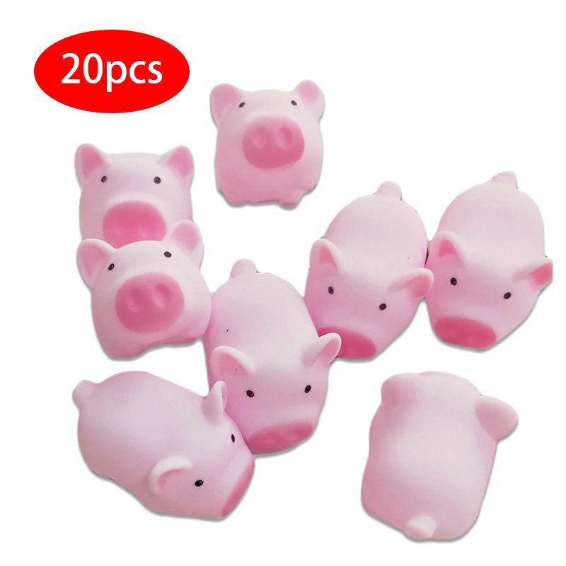 20pcs Adorable Squeeze Pink Pig Stress Relief Toys Perfect For Birthday Gifts
