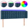 Vidaxl Zagłówek Do Łóżka Z Led Ciemnoniebieski 147X16X78/88 Cm Aksamit