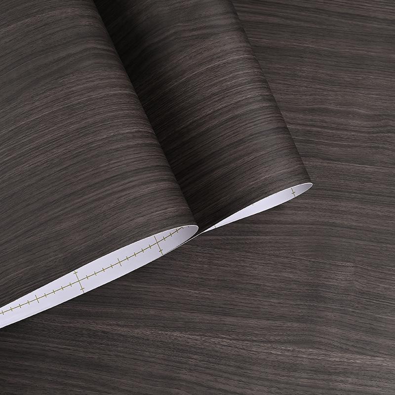Vintage Walnut Wood Grain Waterproof Self-Adhesive Wallpaper for Living Room and Furniture Walls
