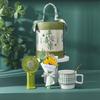 Peace & Joy Mug Gift Set with Bouquet & Fan