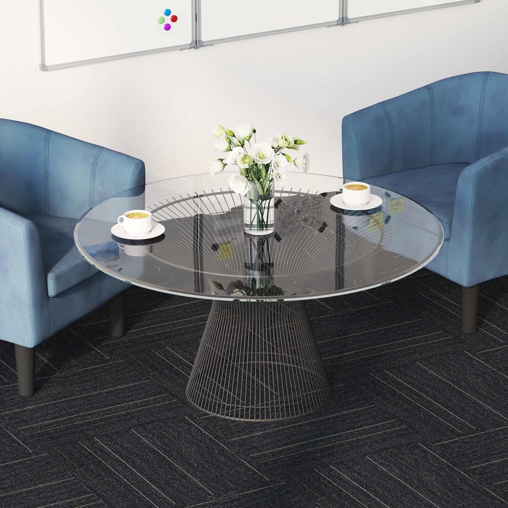 Dark Grey Striped Carpet Tile 50 x 50 cm 4 pcs