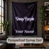 Personalized Wall Tapestry,Deep Purple Custom Text, Soft Fabric Wall Art For Indoor Decoration