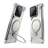 Eary Magnetic Frameless Phone Case for Xiaomi 14 Pro for Magsafe Bumper with Ring Stand Shockproof Protective Cover 14 Pro Shell