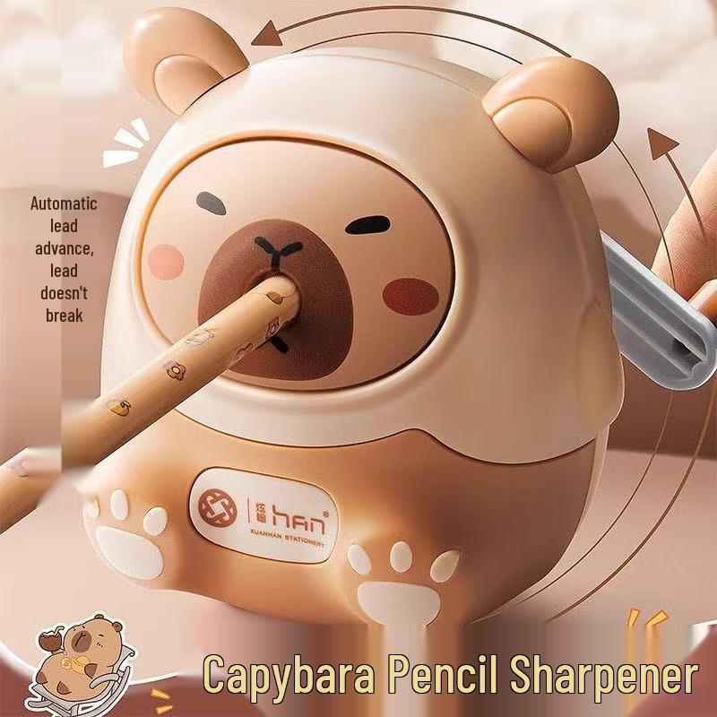 Capybara Hand-Crank Pencil Sharpener for Kids and Students