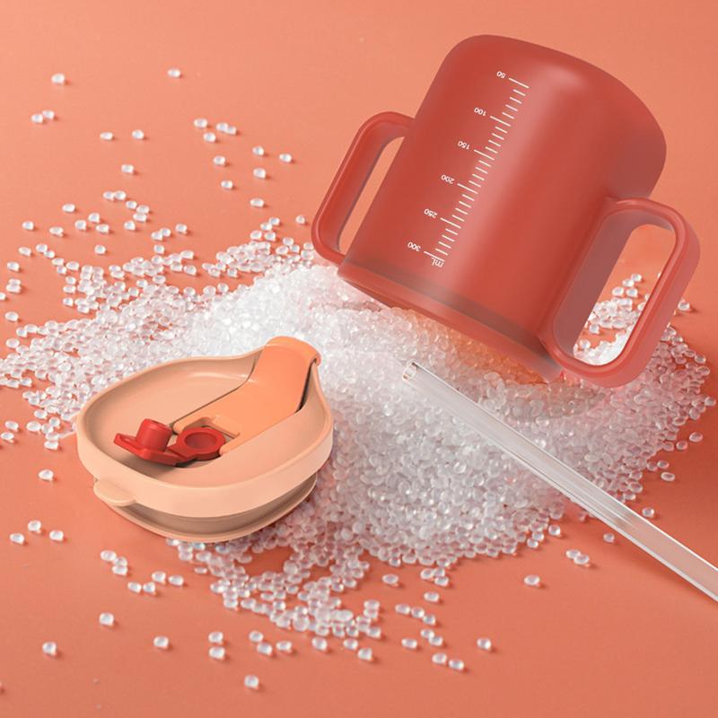 300ml Beker voor Ouderen met Deksel en Rietje Plastic Mok Drinkbeker Gehandicapte Patiënt Lekkagebestendig Dysfagie Beker Parkinson Hulpmiddelen Leven