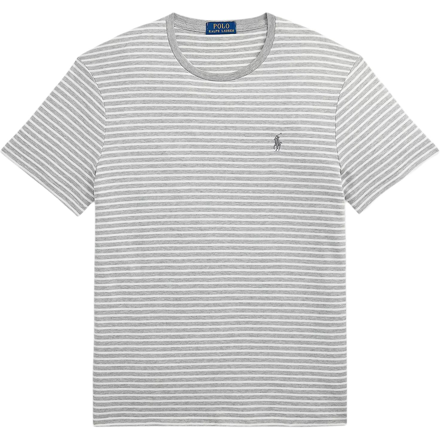 

Polo Ralph Lauren Весна-Лето 26 Хлопковая футболка с круглым вырезом, вышивкой и полосами, с коротким рукавом, мужская, Топы 710961128-005 XXL