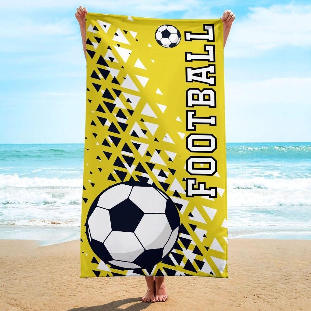 Breathable Quick-Dry Beach Scarf Soft Sports Towel Football Print Beach Towel  Football Event