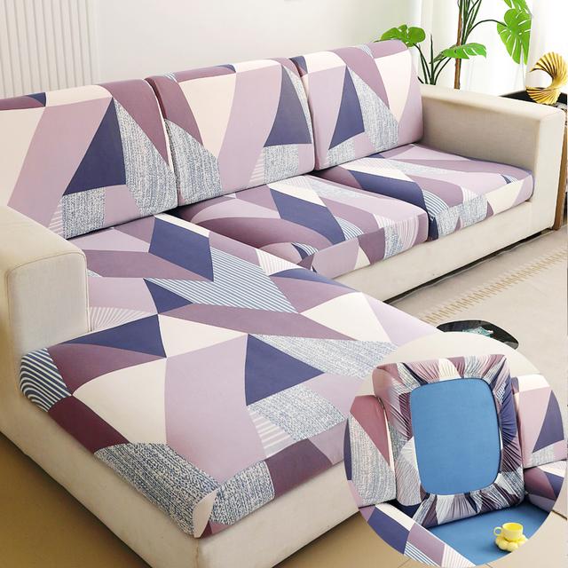 Neue Blumenmuster Stretch Wohnsofa Sitzkissenbezug Rückenlehnenbezug Schutzhülle für Couch Wohnsofa Abdeckung L-Form Chaiselongue Überwurf-Sets