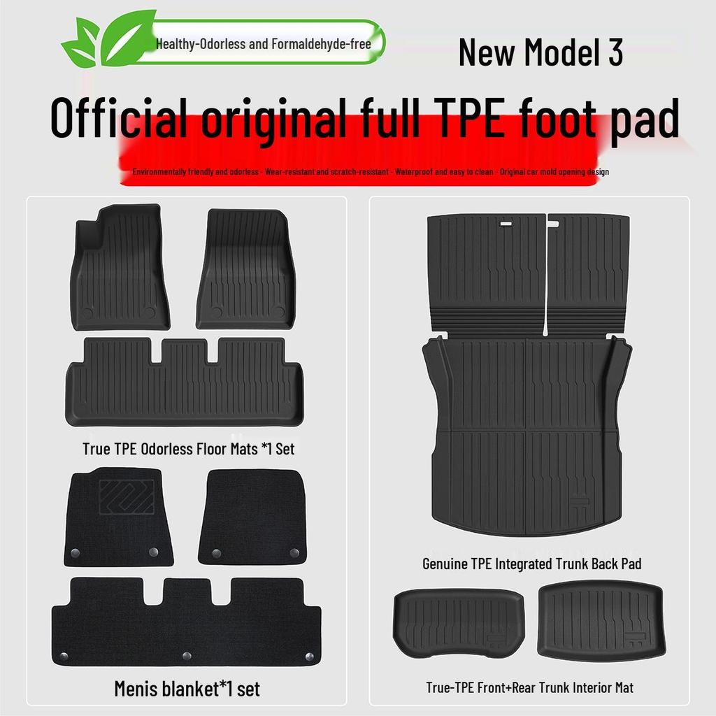 Qixian Trunk Mat Set for Tesla Model Y (Refreshed Version) - TPE Front & Rear Mats
