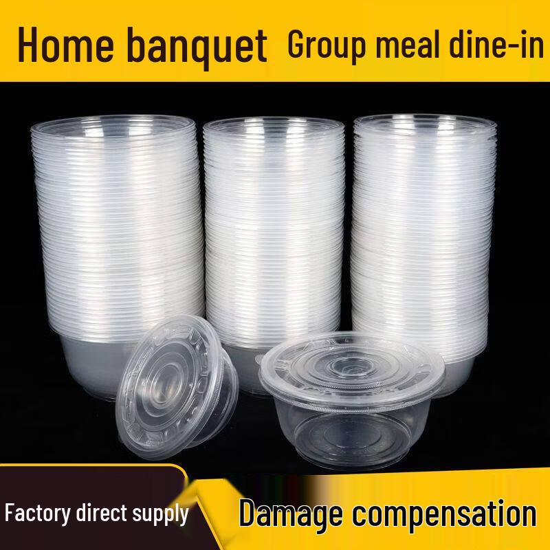 Transparent PP Disposable Plastic Bowls with Lids