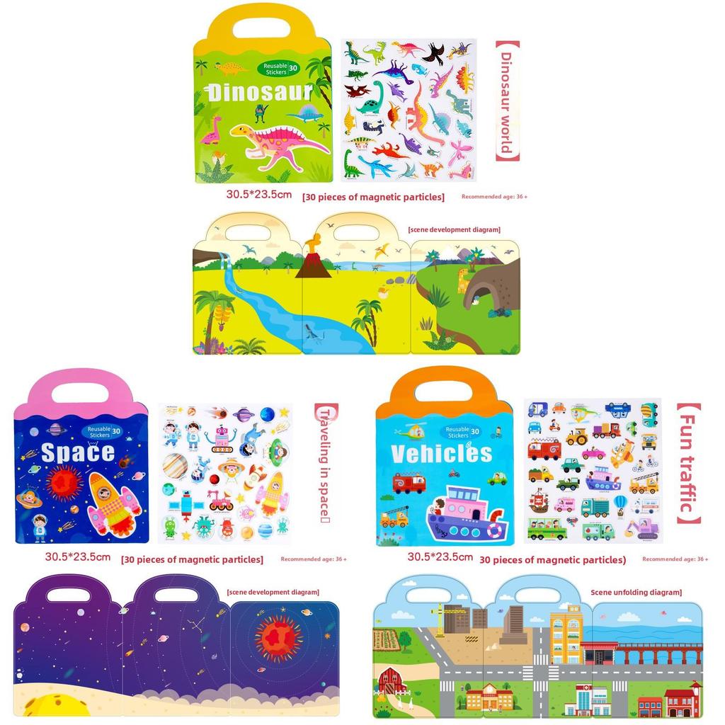 Childrens Educational Puzzle Book With Reusable Magnetic Stickers For Focus Development And Quiet Play
