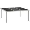 vidaXL Garden Dining Table 170x170x74.5 Cm Glass and Steel