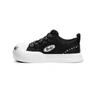 Silk Pattern Open Smile Canvas Shoes New Women's Thick Sole Heightening Big Head Board Shoes Low Top Round Head Casual Shoes