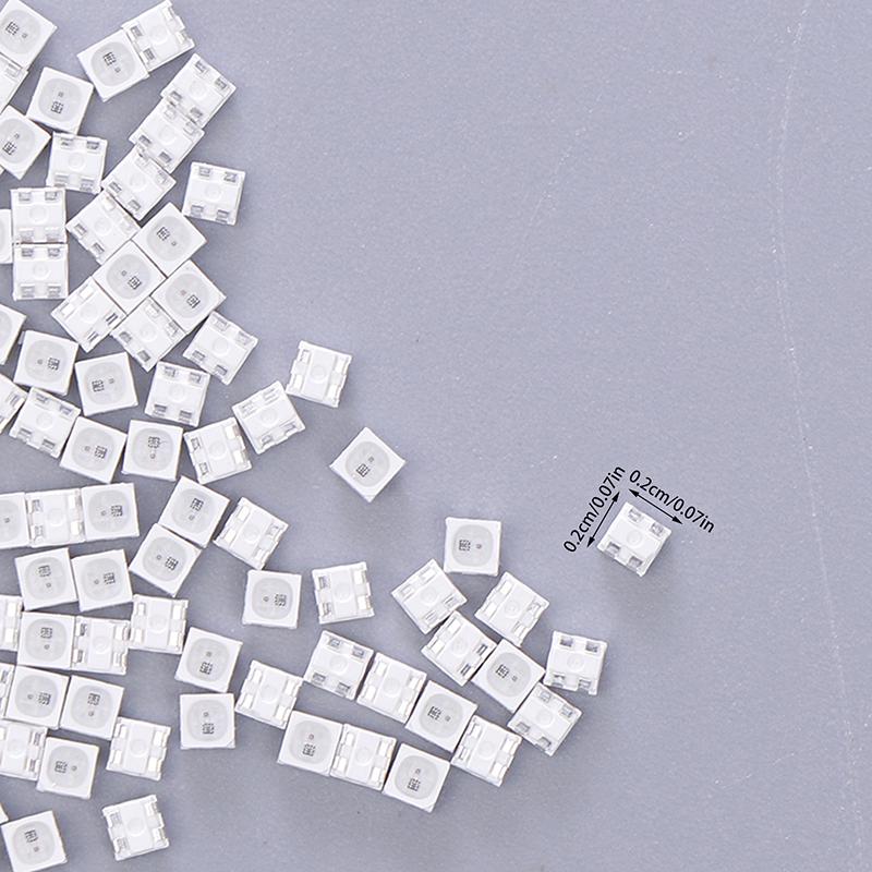 100 ks WS2812B 2020 LED čip Mini bílý PCB RGB Plnobarevný LED čip DC5V Pro LED pásek Obrazovka