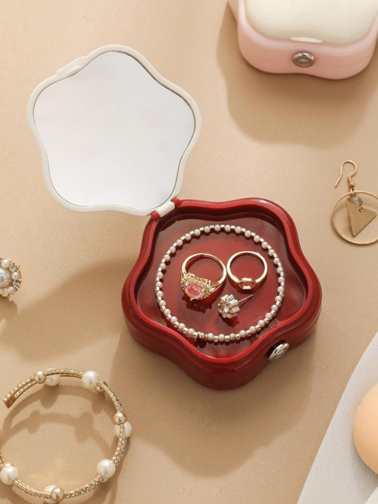 Portable Travel Powder Puff Storage Box Student Breathable Powder Puff with Mirror Dust-proof Makeup Box Small and Exquisite New