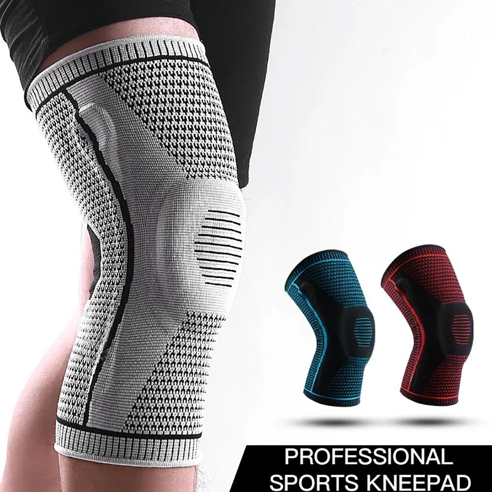 1Pc Silicone Knee Pads Strap Patella Support Meniscus Compression Braces For Running Sport Knee Protection